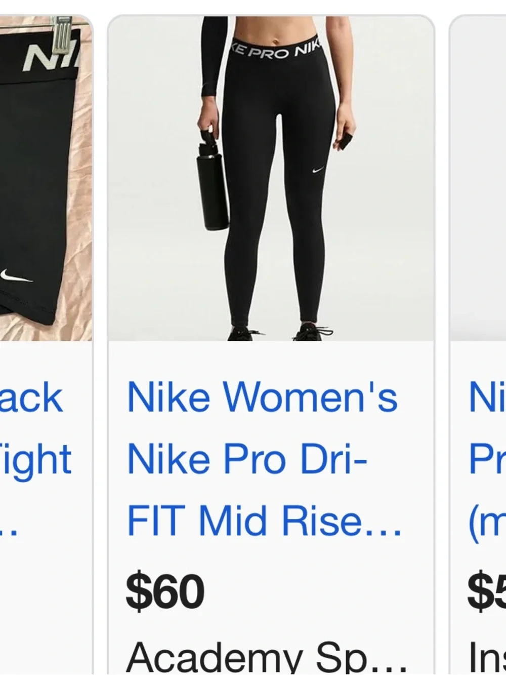 Night tight fit pro leggings mid rise cropped XS